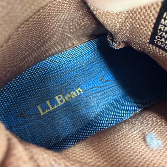 L.L. Bean Katahdin waterproof- Brown Blue laces Hiking Boots Rugged tek 2.5 sz 7 - Picture 9 of 11